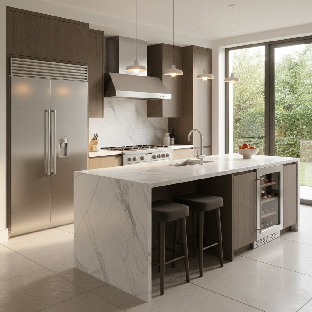 Luxury modern kitchen with premium appliances